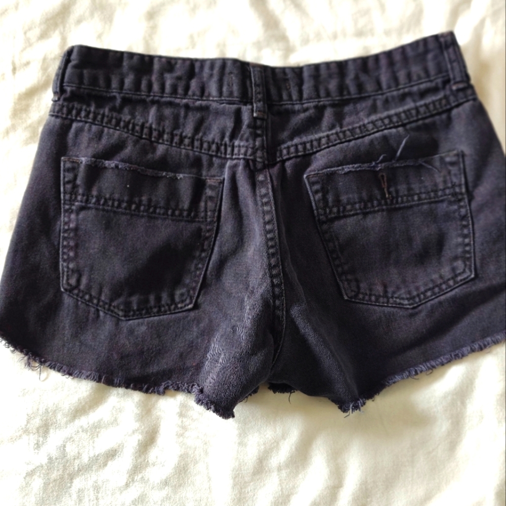 Free People Black Denim Shorts